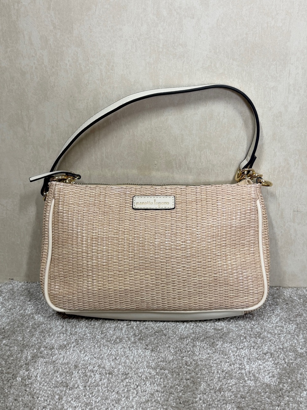 Nanette Lepore Women’s Woven Straw Shoulder Bag Small Handbag